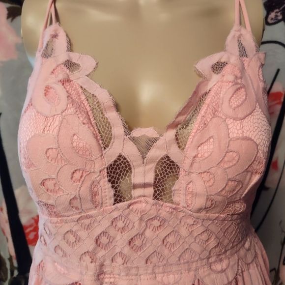 Pink Crochet Bralett Cami Top 3X - Picture 4 of 5